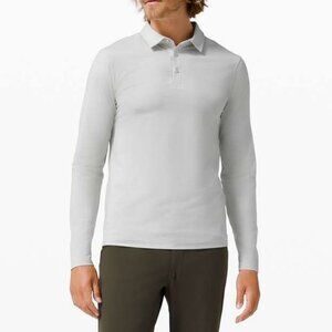 Lululemon Evolution Polo Long Sleeve Shirt Mens M/L (41.5") Gray Performance Top